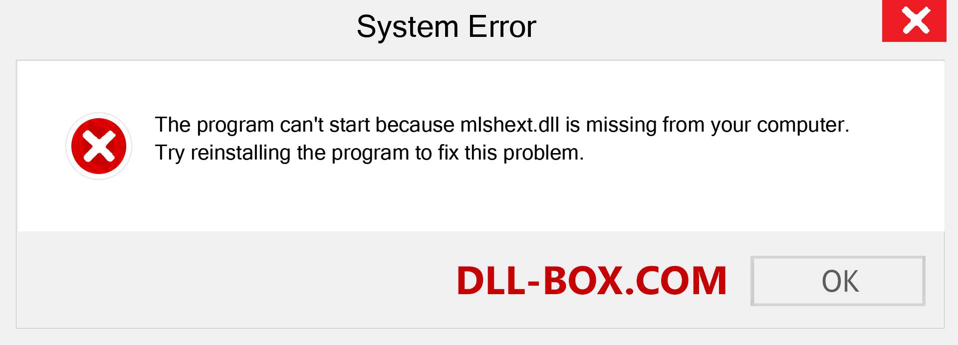  mlshext.dll file is missing?. Download for Windows 7, 8, 10 - Fix  mlshext dll Missing Error on Windows, photos, images