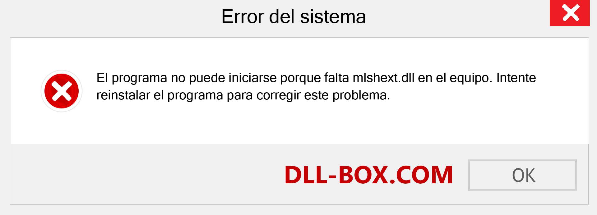 ¿Falta el archivo mlshext.dll ?. Descargar para Windows 7, 8, 10 - Corregir mlshext dll Missing Error en Windows, fotos, imágenes